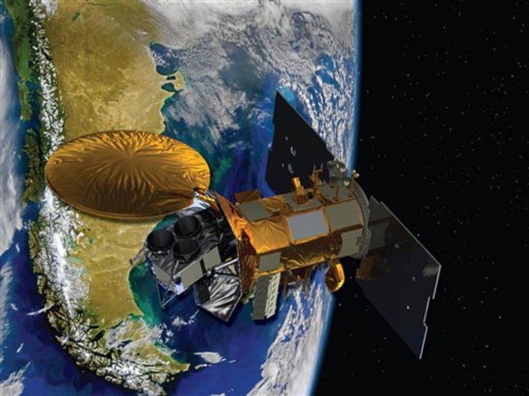 NASA artist's conception of the Aquarius/SAC-D spacecraft, a collaboration between NASA and Argentina's space agency, with participation from Brazil, Canada, France and Italy.